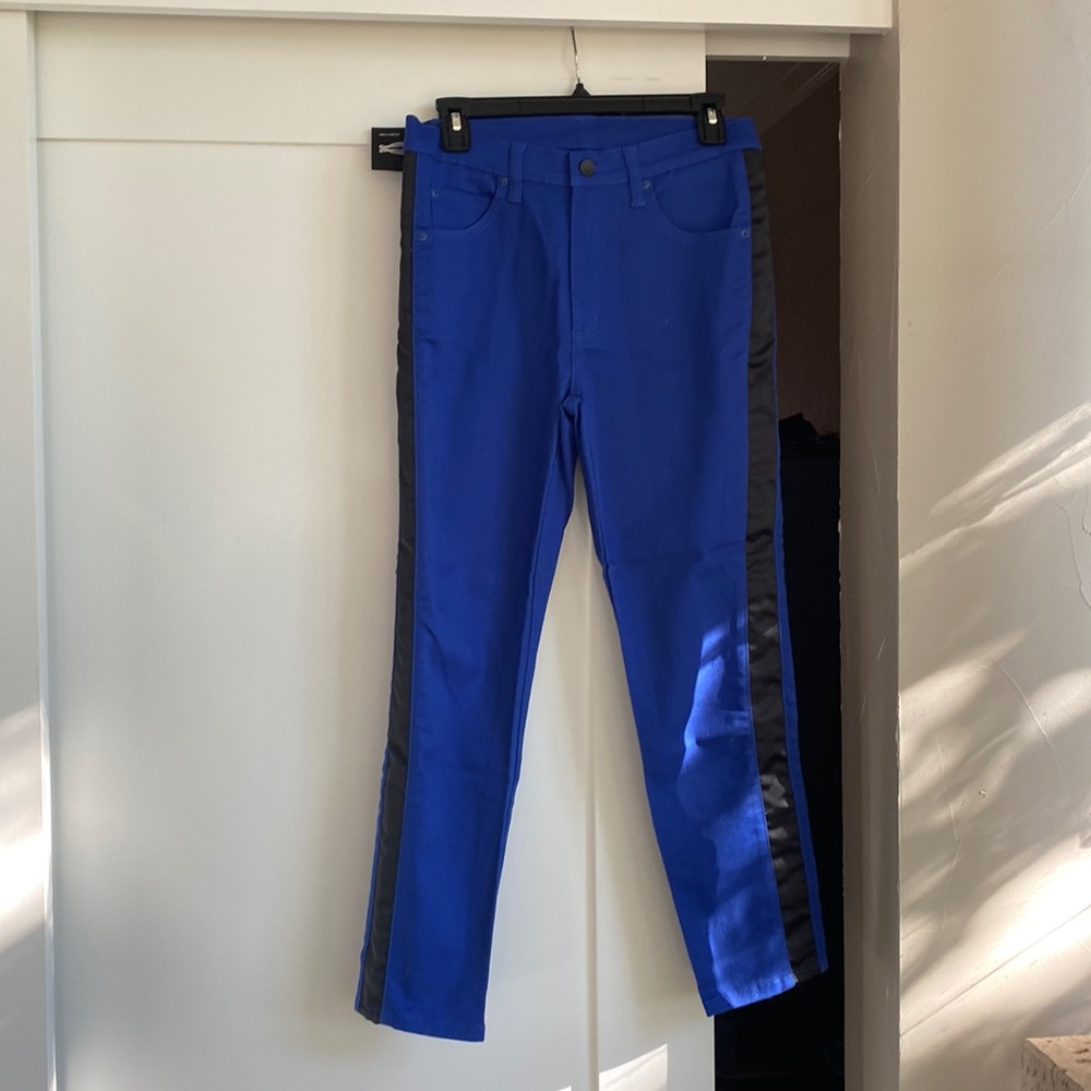 Cheap Monday NWT Electric Blue with Black Tuxedo Stripes, SZ 31